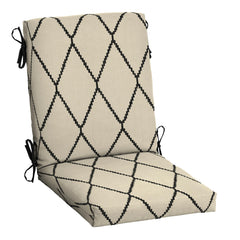 Arden Selections front view of Tan Trellis cushion set showing full fit and comfort