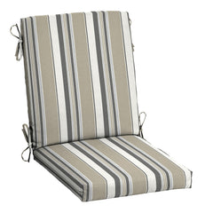 Arden Selections front view showing taupe grey boardwalk stripe for stylish outdoor seating