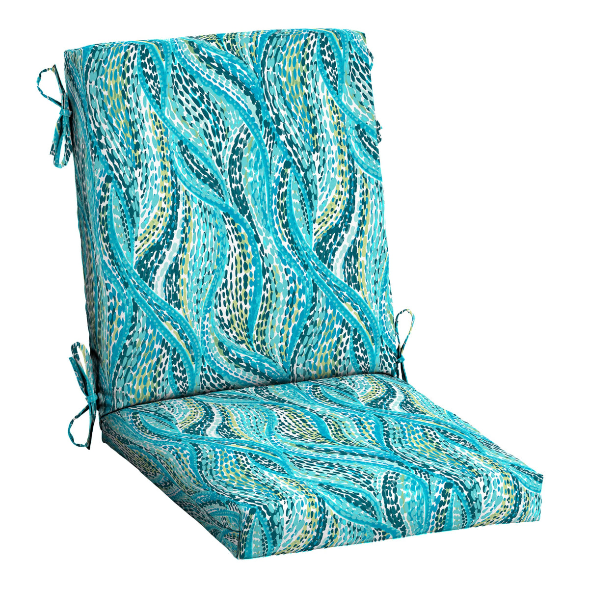 Arden Selections front view of teal Ariel cushion showing neat seam and vibrant color for refreshed patio seating
