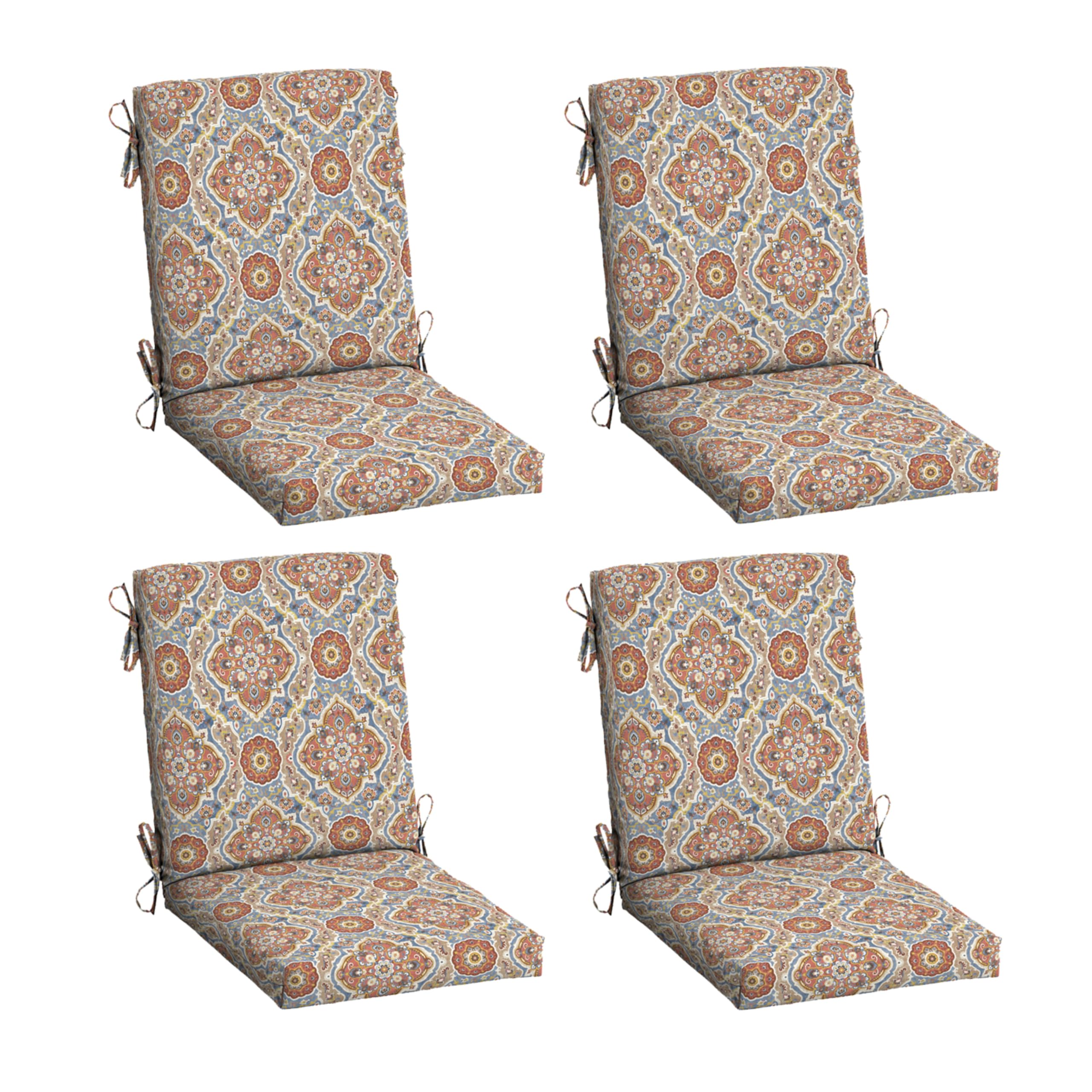 Arden Selections front view of four Global Medallion cushions, adds stylish comfort