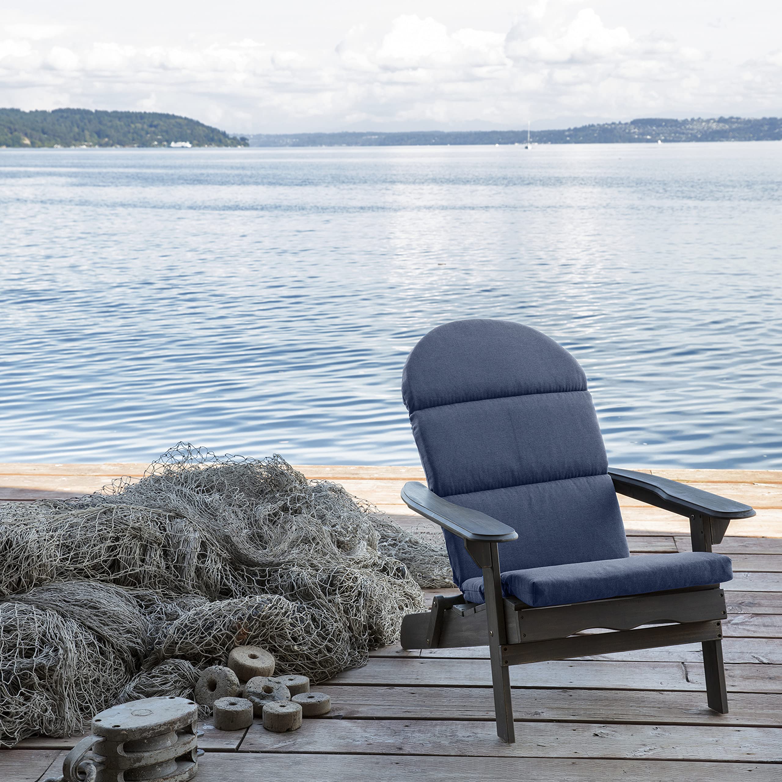 Arden Selections cushion on an Adirondack chair showing comfortable use