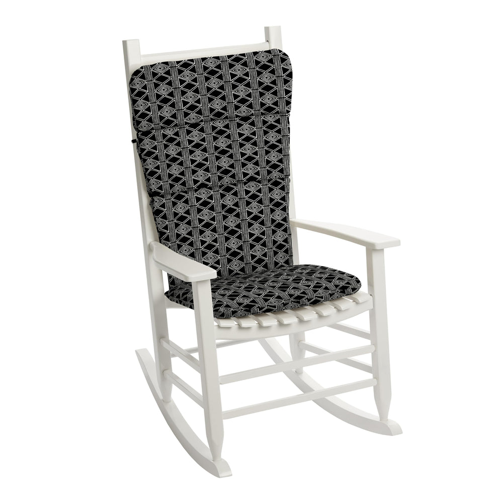 Arden Selections cushion in use on an Adirondack chair on a porch showing comfort and outdoor-ready style