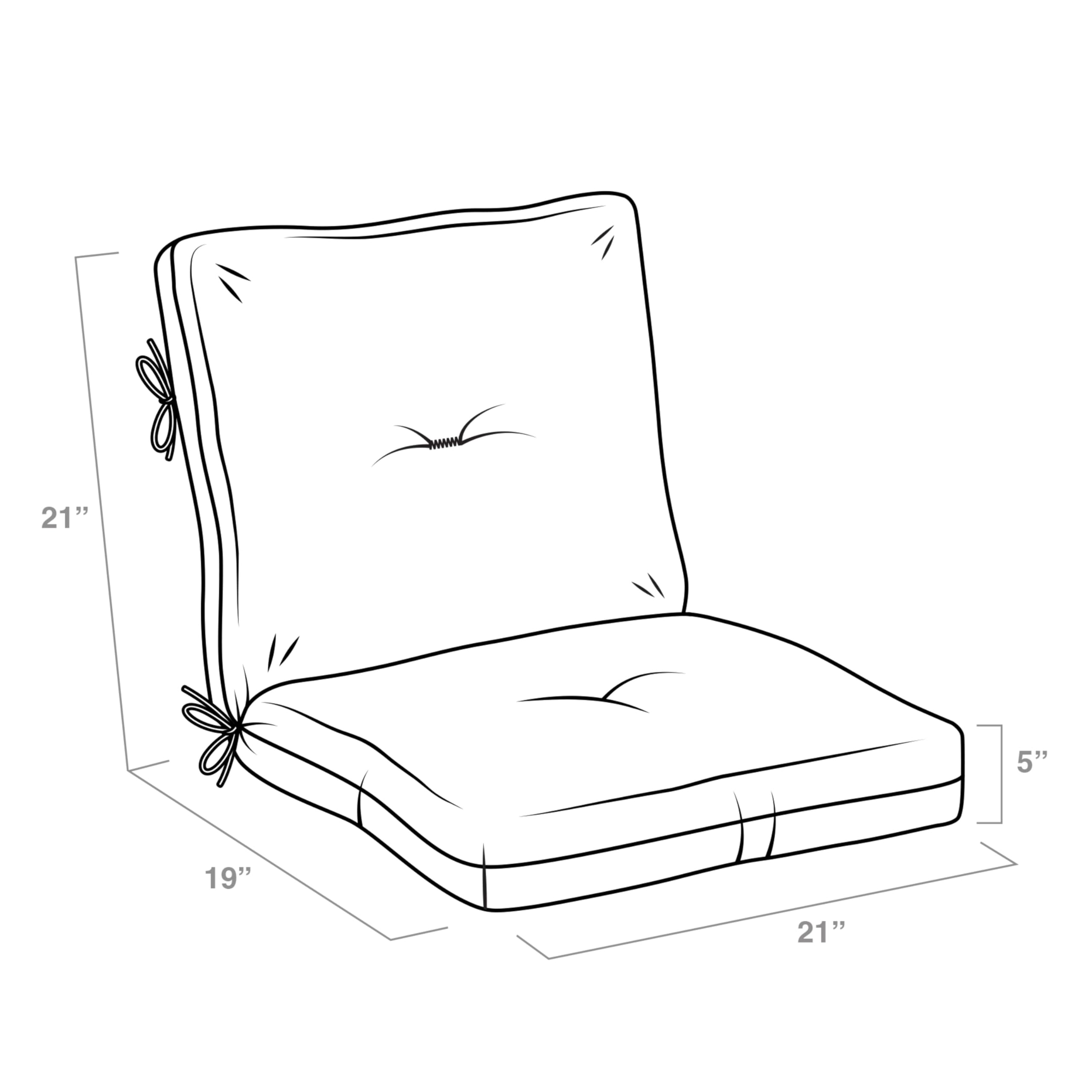 Arden Selections placed on outdoor dining chair displaying cushioned seating benefit