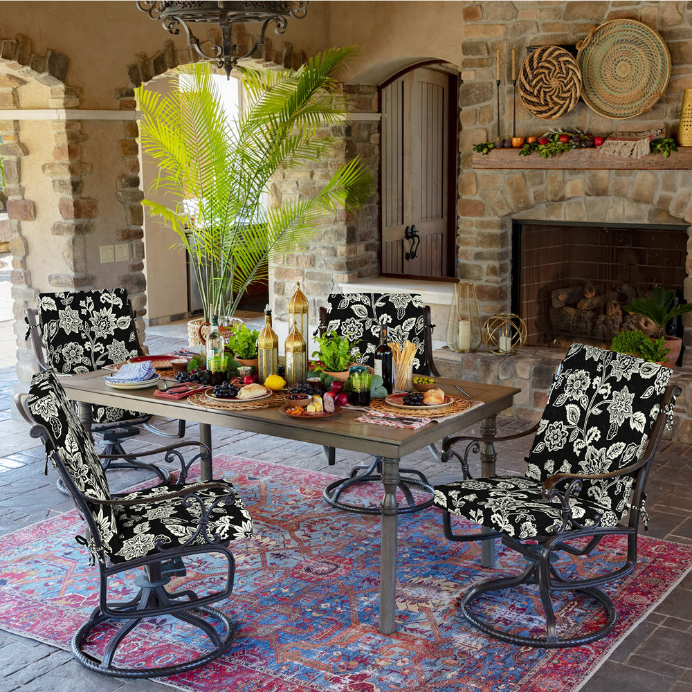 Arden Selections cushions in outdoor breakfast scene creating inviting dining comfort