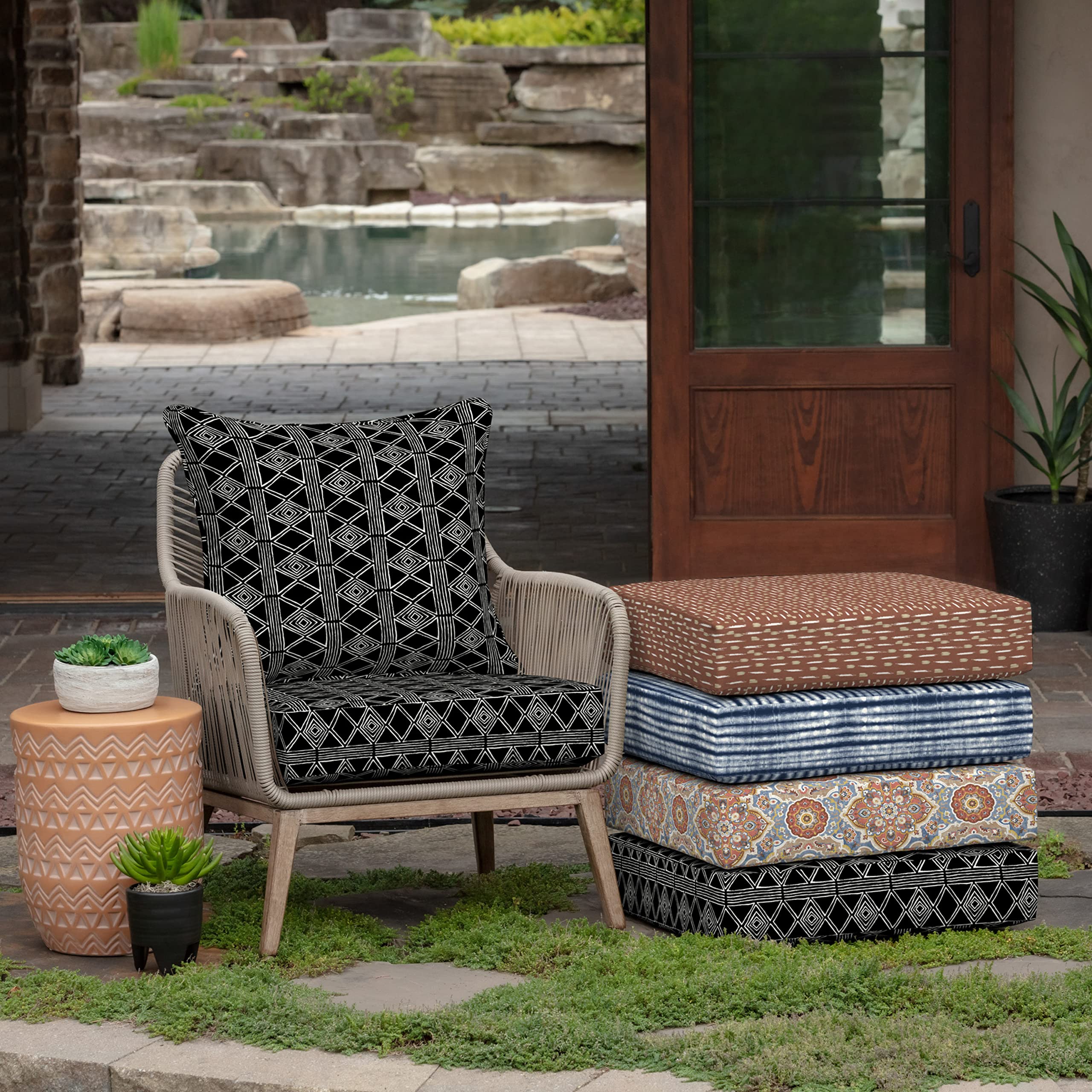 Arden Selections cushions staged on patio chair showing refreshed seating