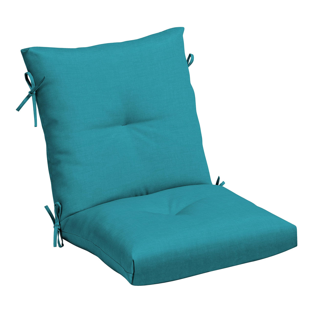 Arden Selections front view showing lake blue tufted cushion and clean lines for comfort