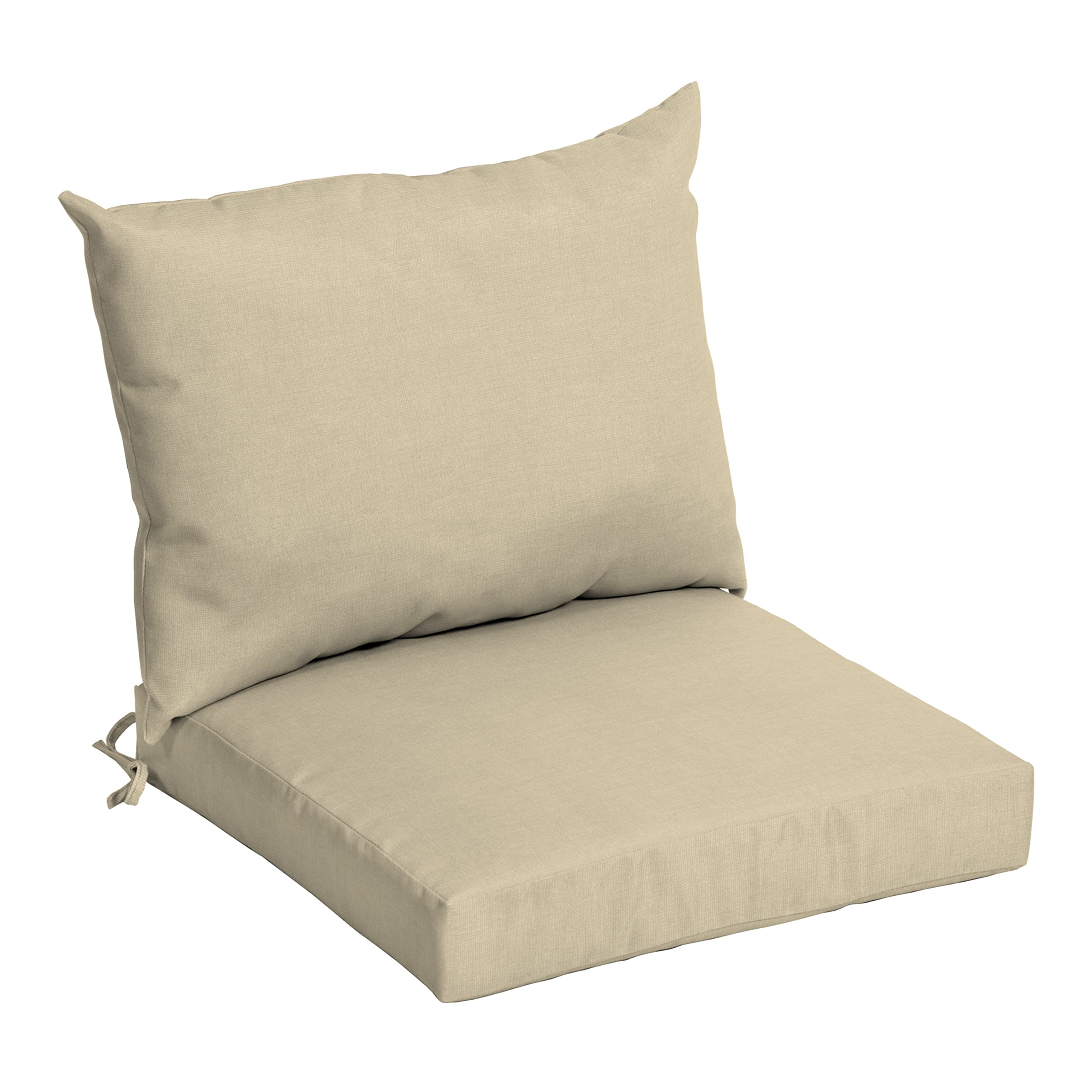Arden Selections front view of tan Leala cushion set showing clean look and comfort