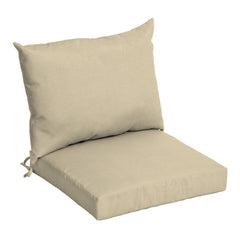 Arden Selections front view of tan Leala cushion set showing clean look and comfort
