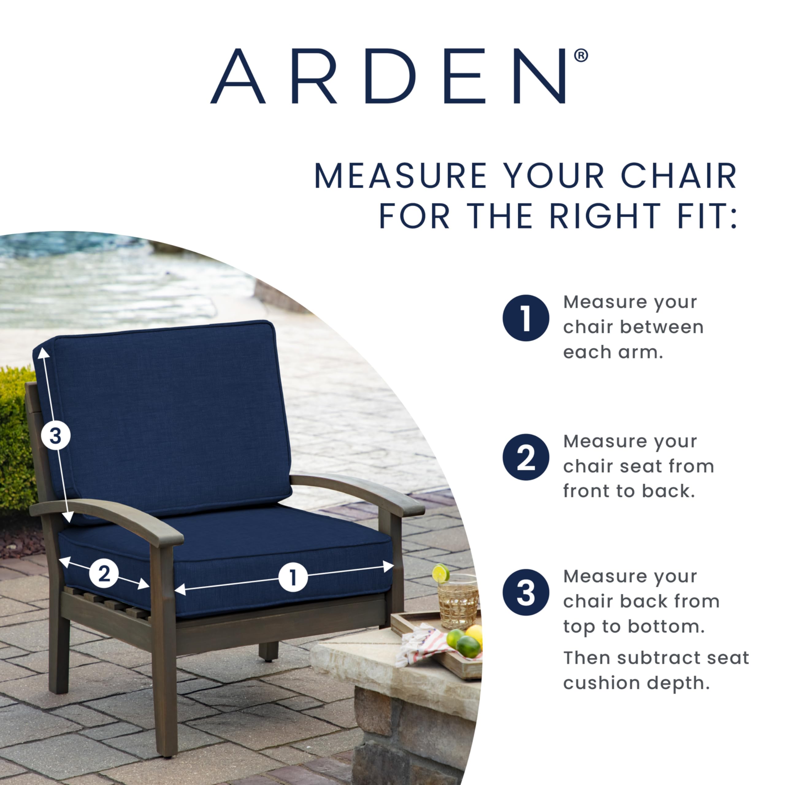 Arden Selections cushions on backyard table setting adding color and comfort