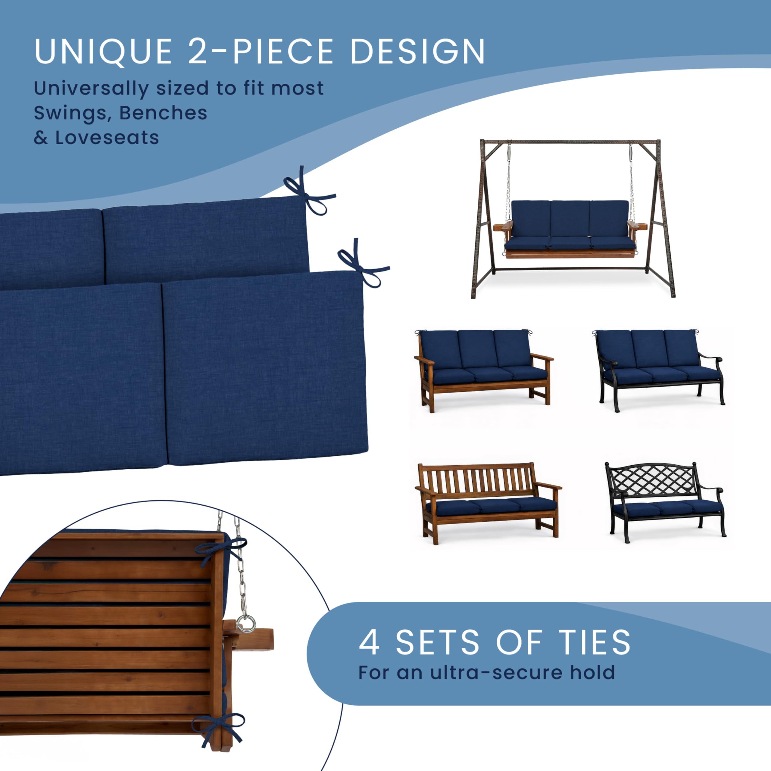 Arden Selections lifestyle porch swing setting demonstrating cozy use