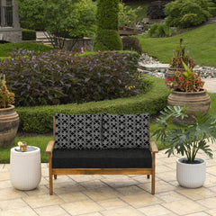 Arden Selections black global stripe fabric pattern showing durable, fade-resistant weave