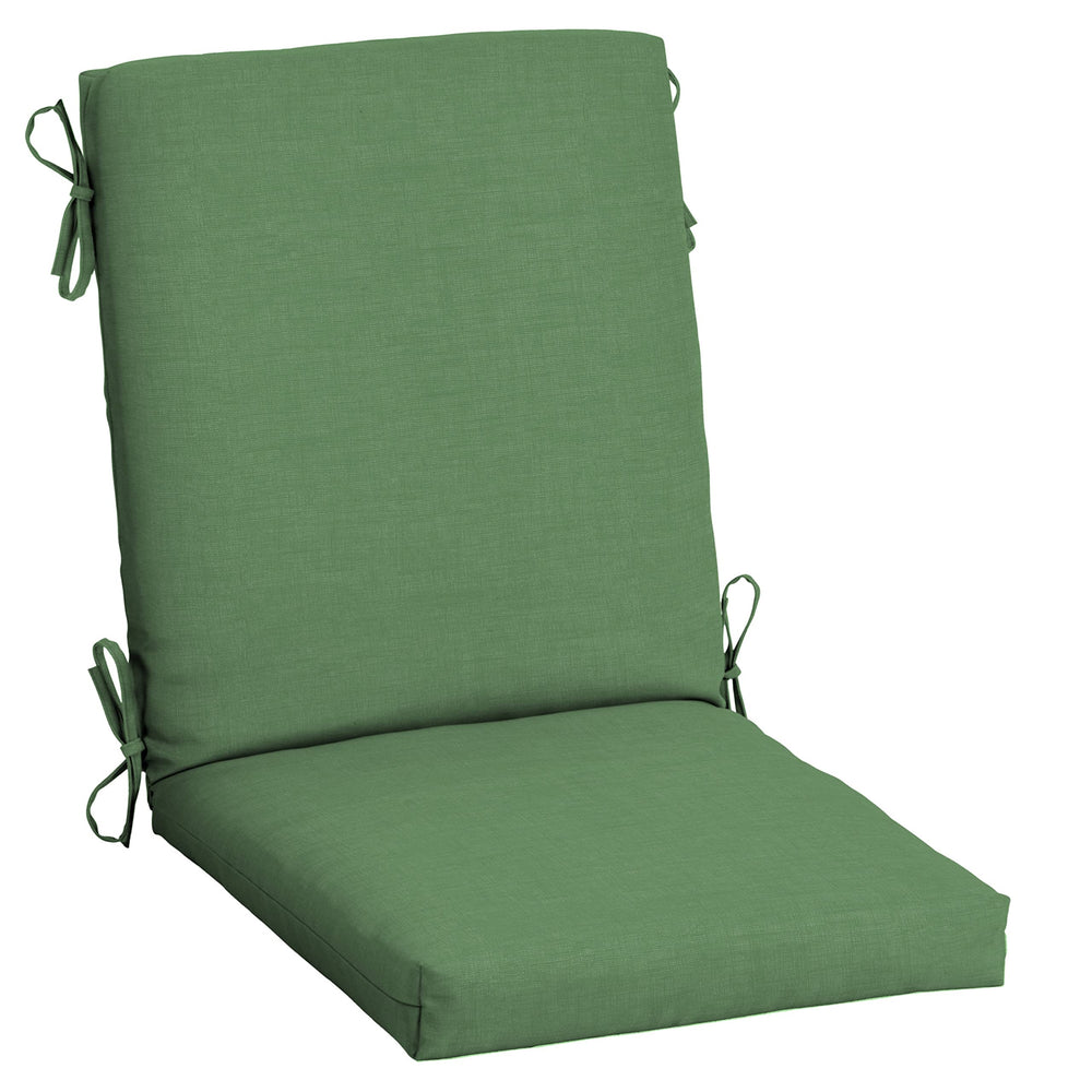 Arden Selections front view showing moss green chair cushion and neat fit