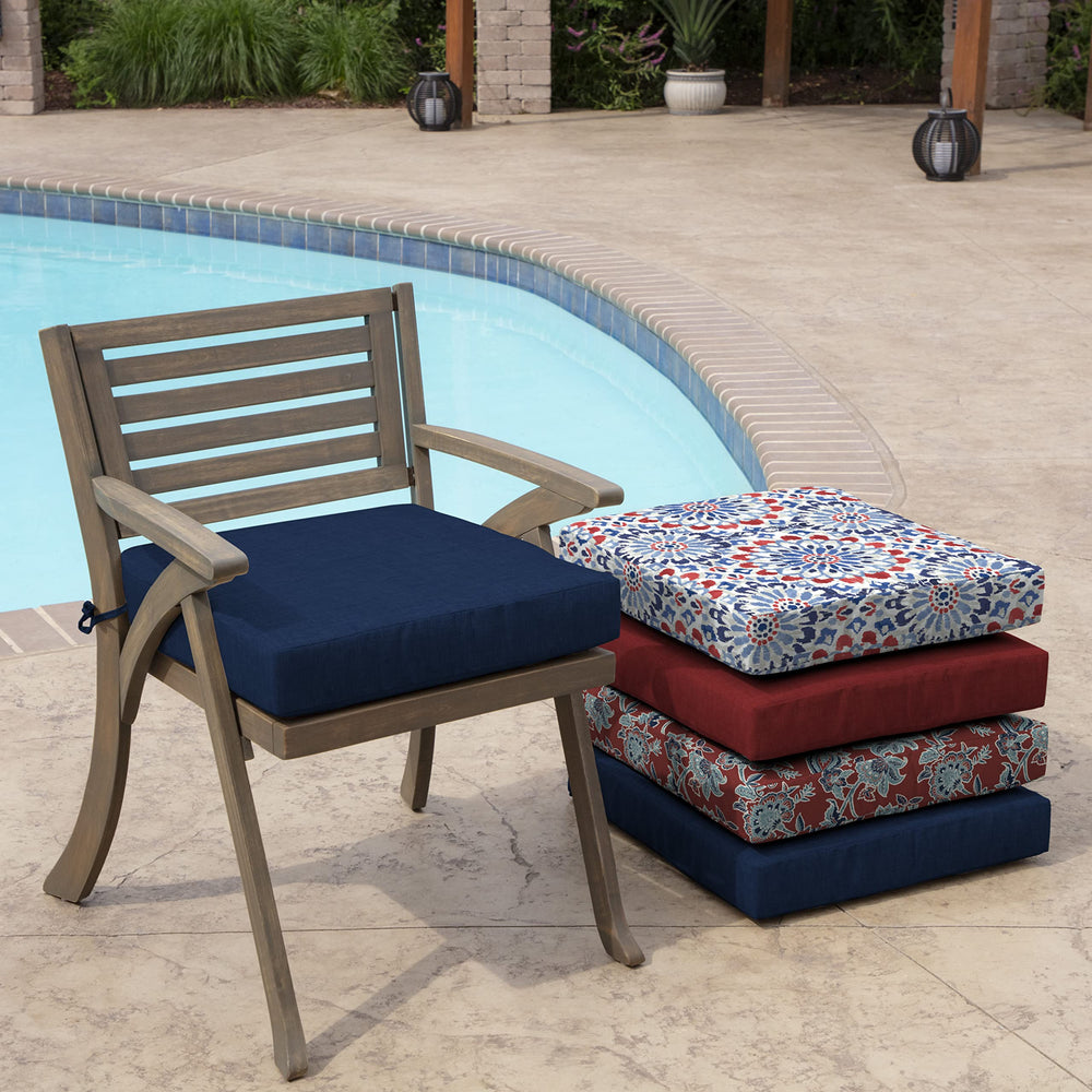 Arden Selections cushion on dining chair showing fit and easy maintenance benefit