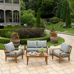 Arden Selections loveseat cushions in use on a patio showing stylish seating