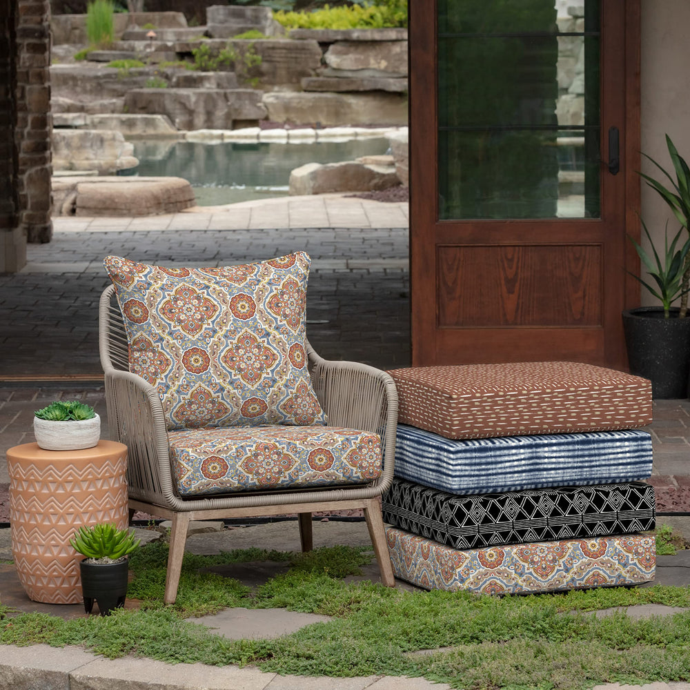 Arden Selections lifestyle image on patio sofa showing improved outdoor seating comfort