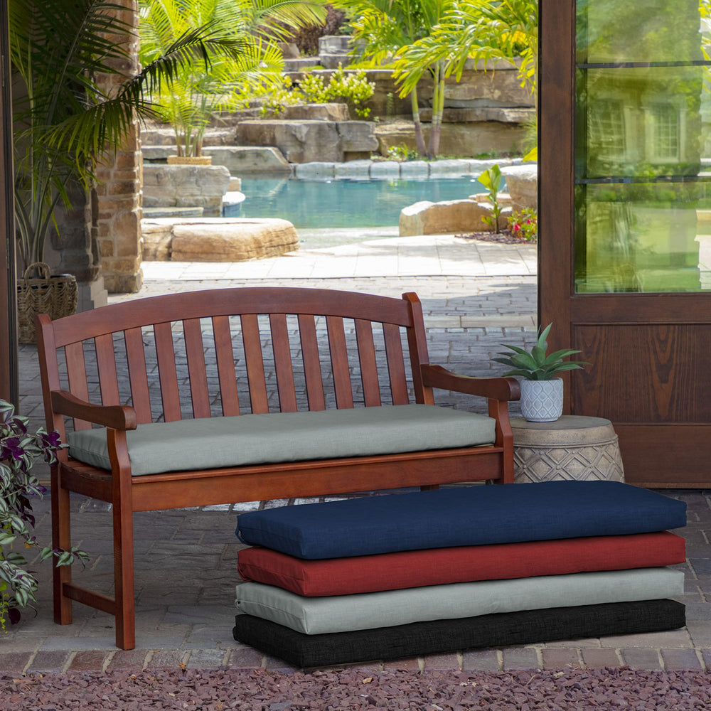 Arden Selections on porch bench lifestyle shot showing practical comfort in outdoor setting