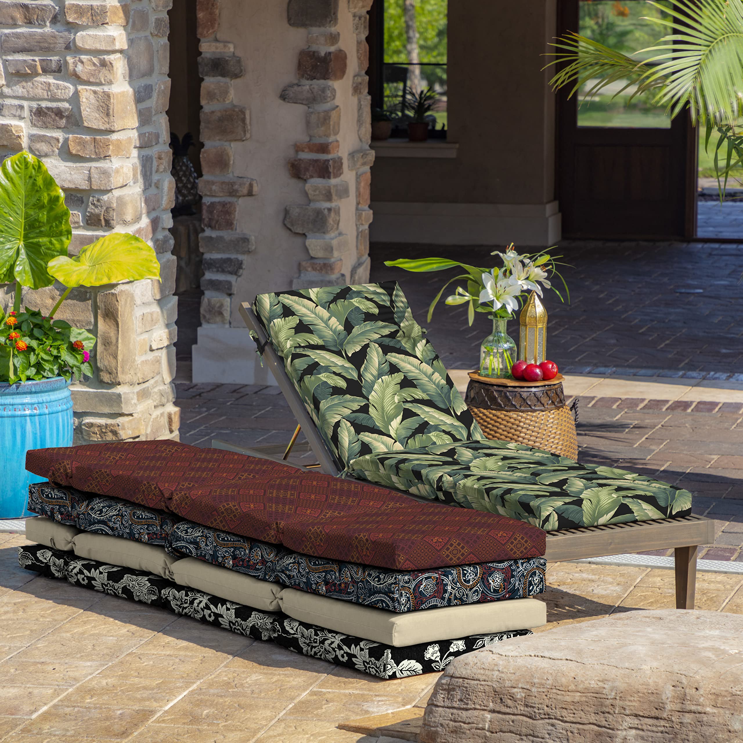 Arden Selections folded cushion for storage showing compact, lightweight handling