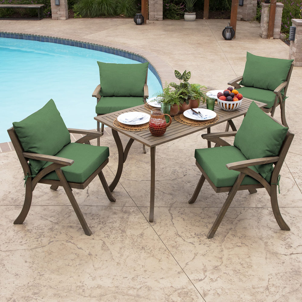 Arden Selections cushions in patio dining scene showing stylish, coordinated outdoor look