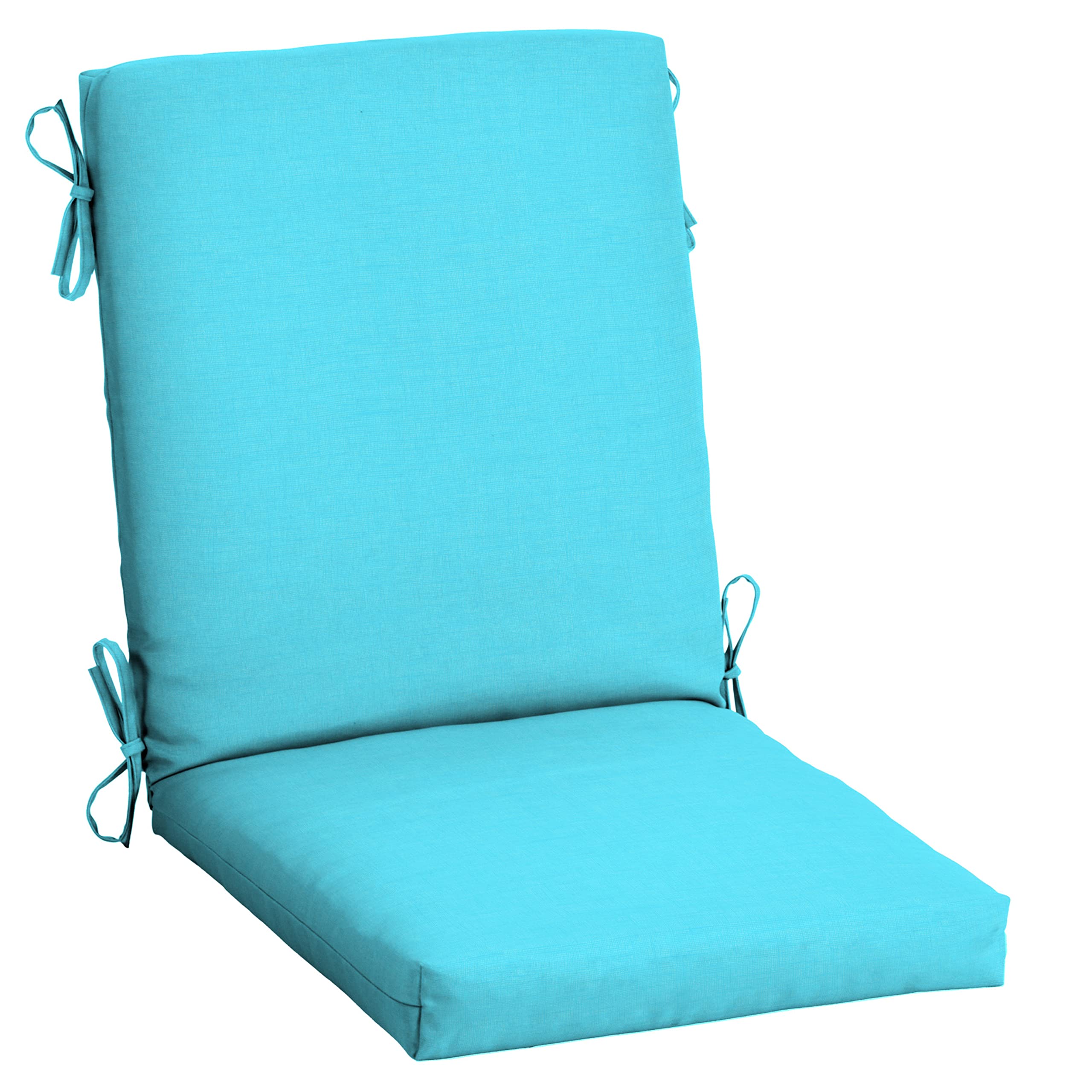 Arden Selections front view showing Pool Blue cushion on chair, adds comfort