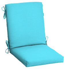 Arden Selections front view showing Pool Blue cushion on chair, adds comfort