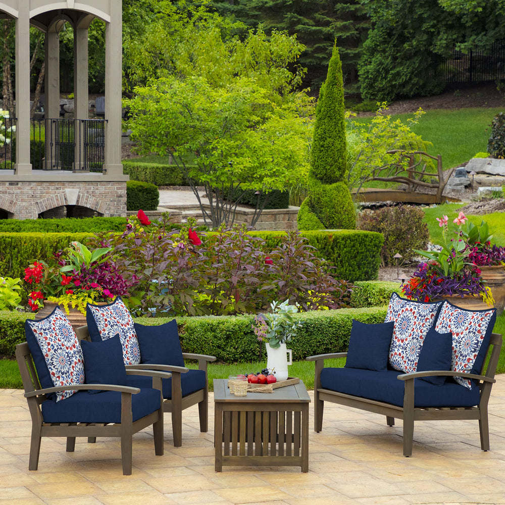 Arden Selections poolside chair with pillows resisting moisture and splash