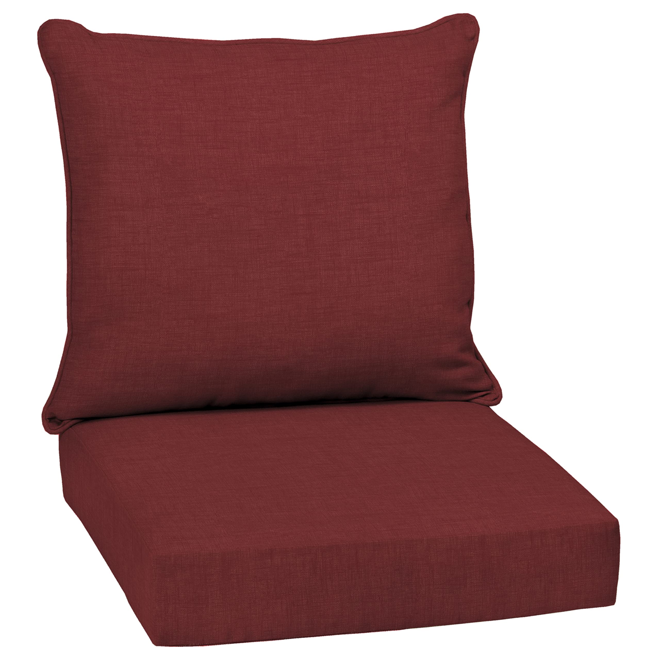 Arden Selections front view showing ruby red cushions with clear color benefit