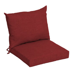 Arden Selections front view showing vibrant ruby red cushion, adds color and comfort