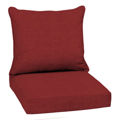 Arden Selections front view showing ruby red cushions and vibrant outdoor color