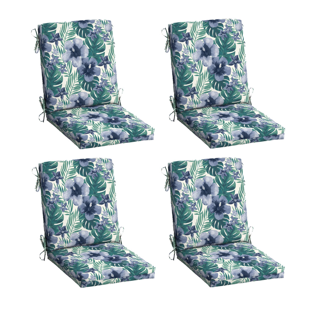 Arden Selections front view of tropical chair cushion set showing colorful print and fit