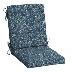 Arden Selections front view of sapphire paisley cushion set shows full design and fit