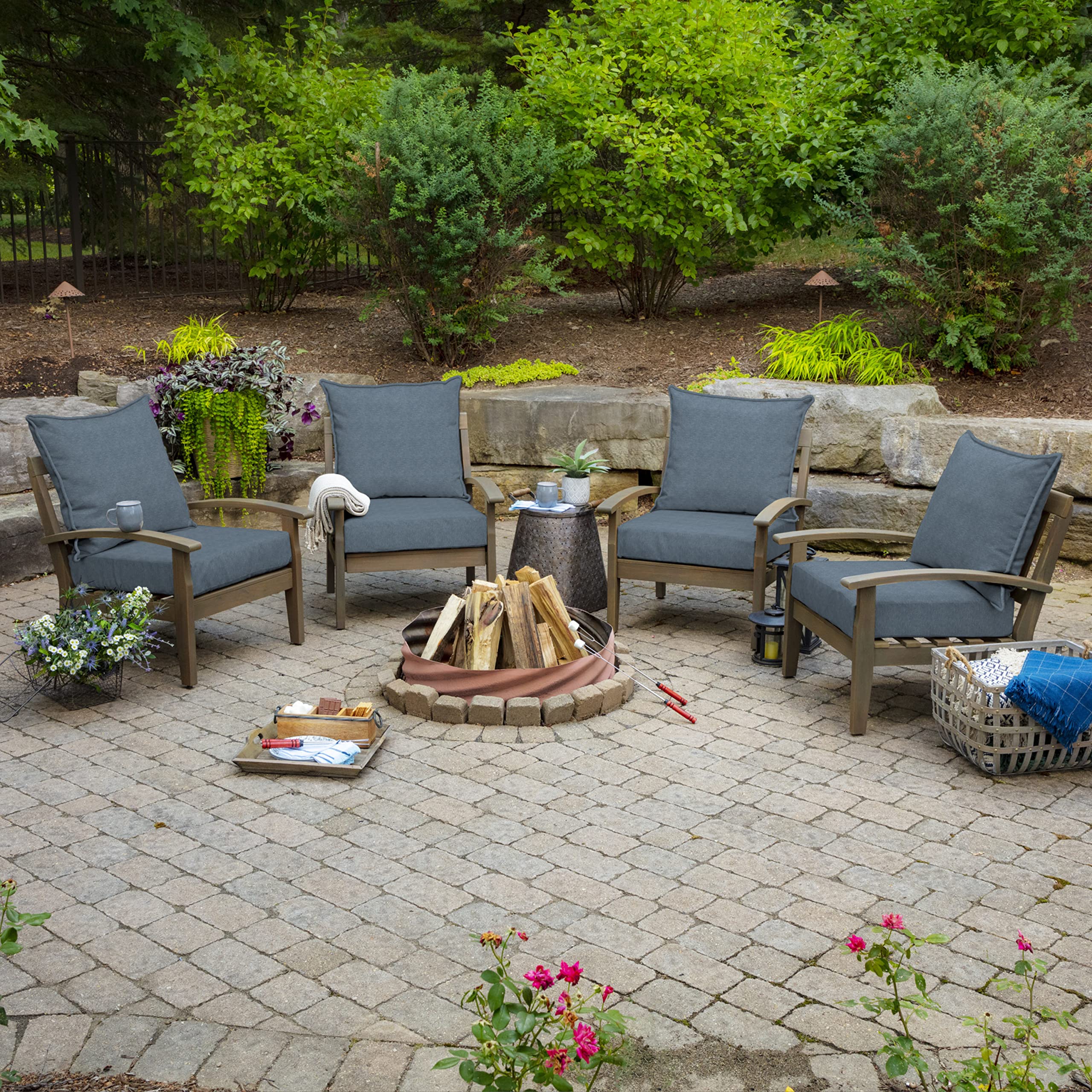 Arden Selections cushions beside a chair to show true size and scale