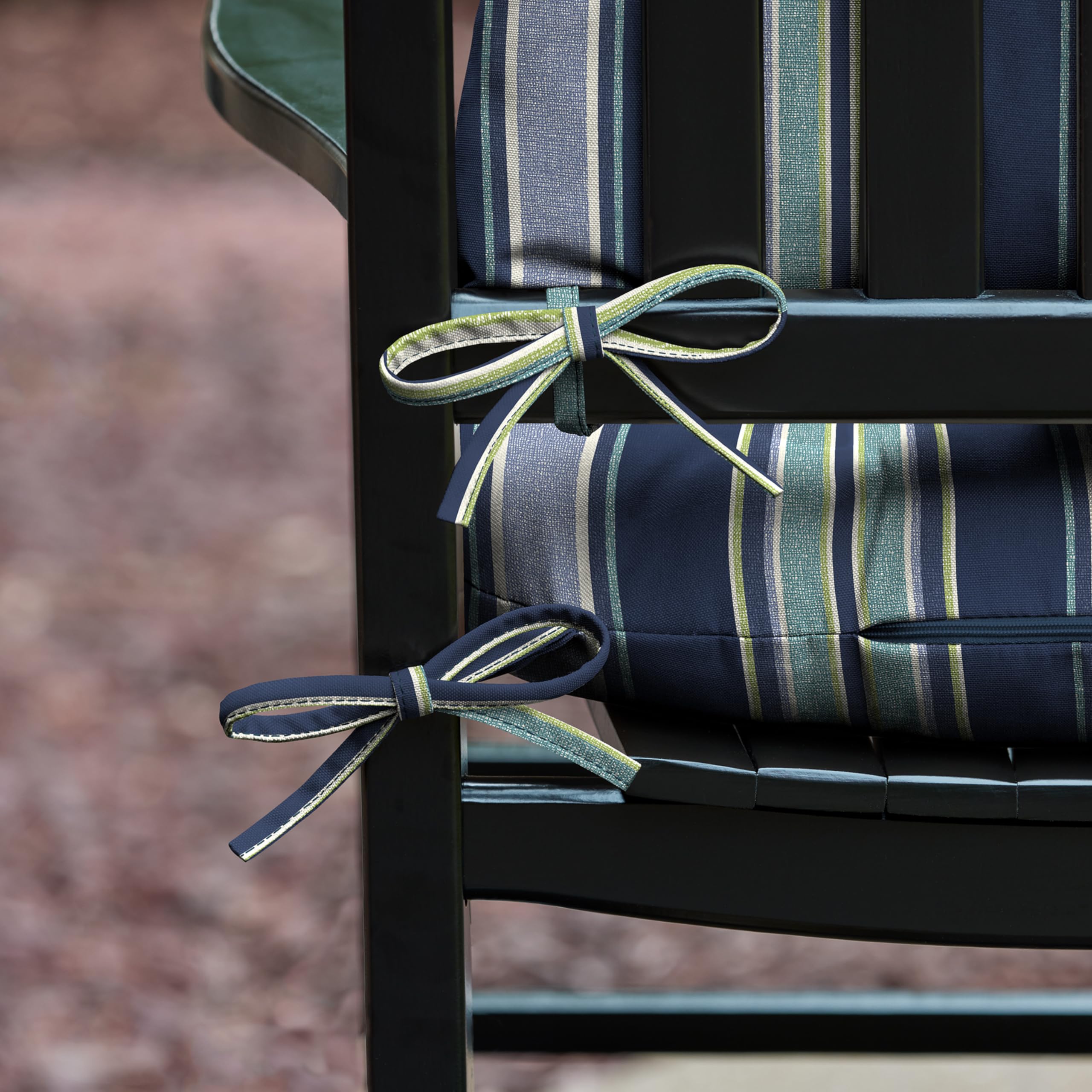 Arden Selections cushion next to ruler showing exact seat and back dimensions for fit clarity