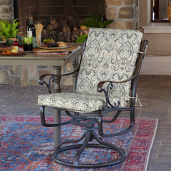 Arden Selections close-up of damask fabric texture highlights durable outdoor weave and visual appeal