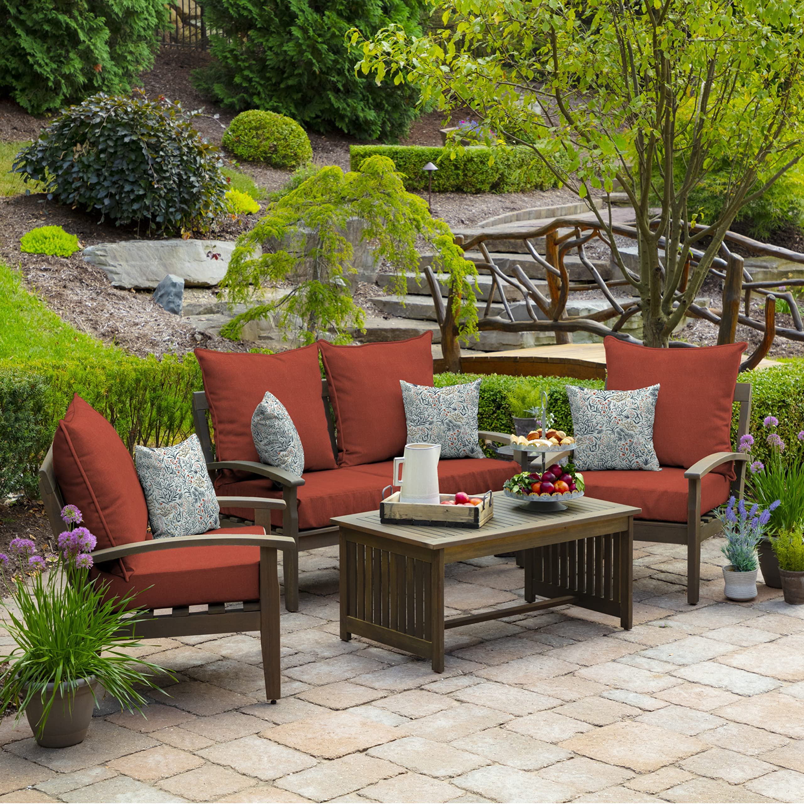 Arden Selections cushion with measuring tape showing accurate 24x24 dimensions