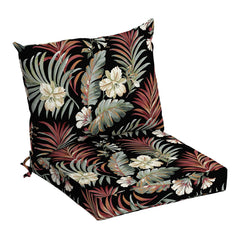 Arden Selections front view of cushion set showing tropical print and shape for stylish seating