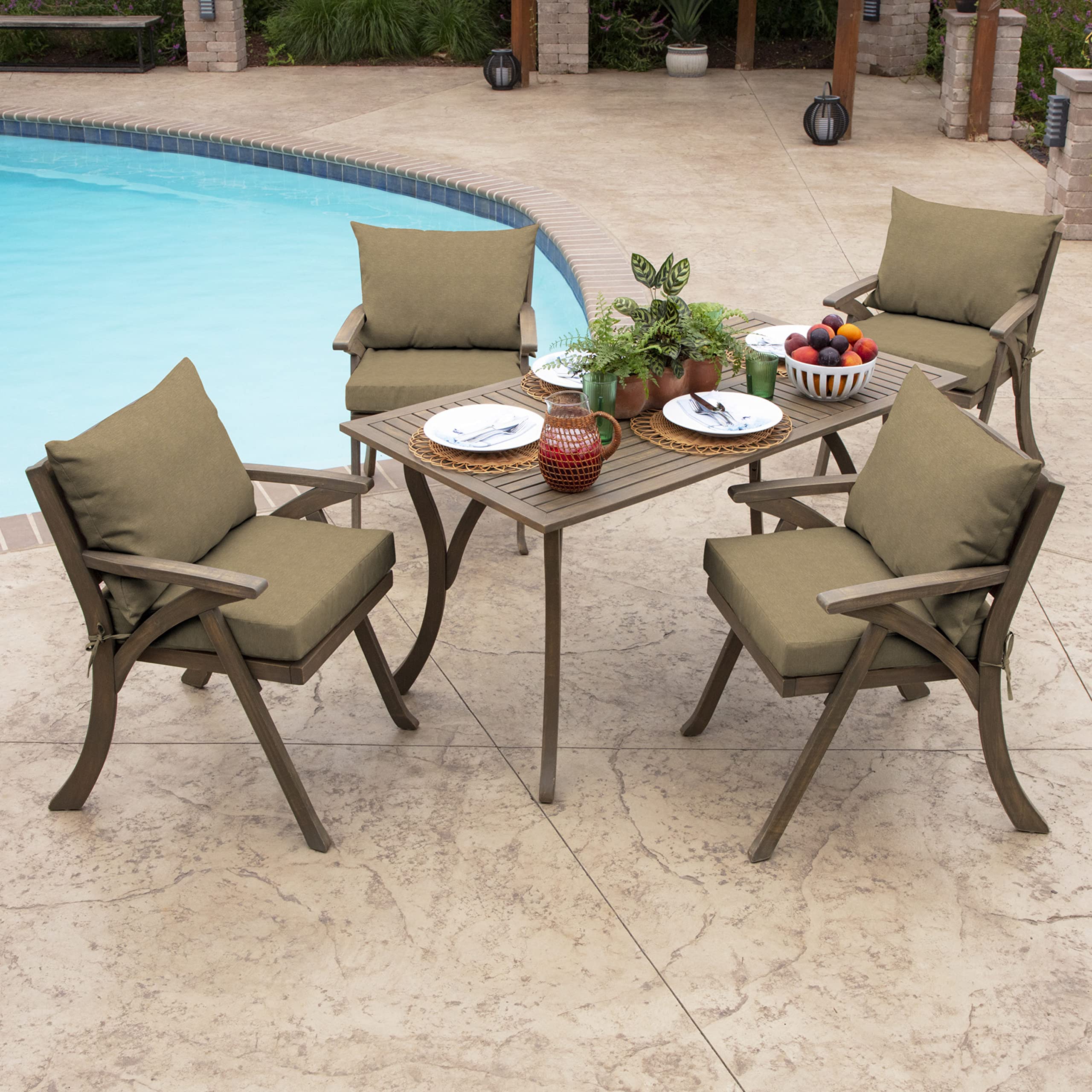 Arden Selections two cushions stacked to show storage convenience and compactness