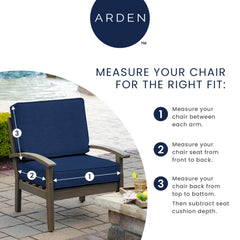 Arden Selections side view showing 5.75-inch seat thickness for durable outdoor comfort