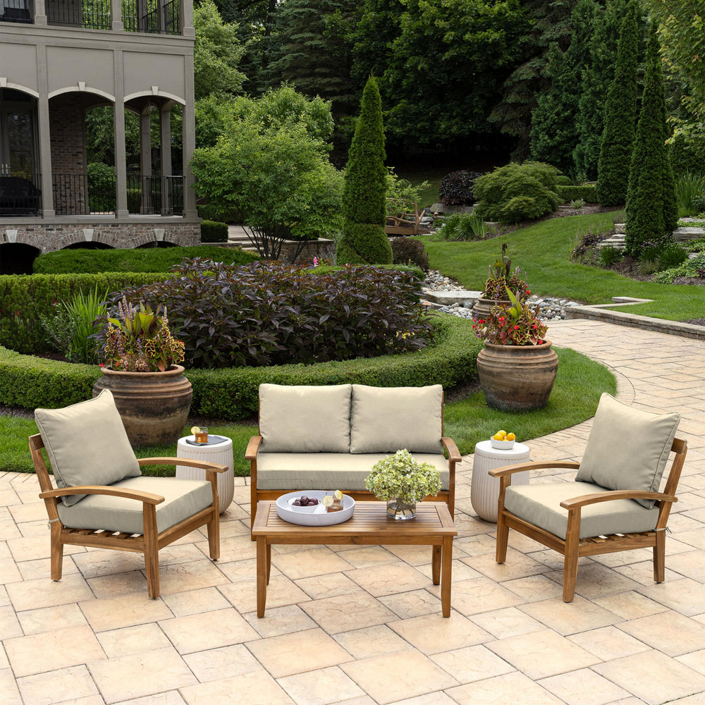 Arden Selections two back pillows arranged on loveseat showing coordinated look and comfort benefit