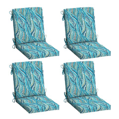 Arden Selections front view of teal 4-pack cushions showing coordinated look and vibrant color