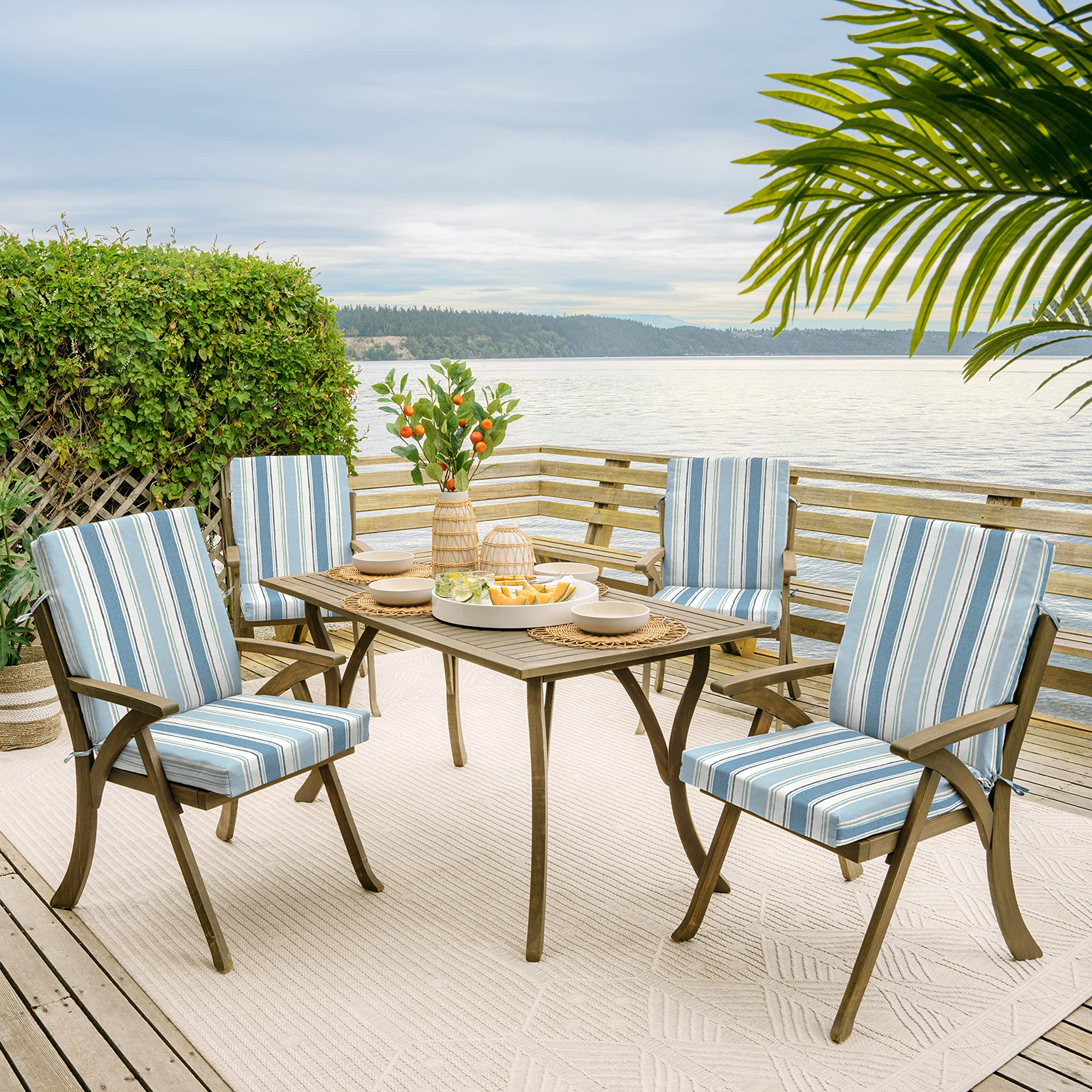 Arden Selections tie straps shown secured to chair to prevent cushion shifting