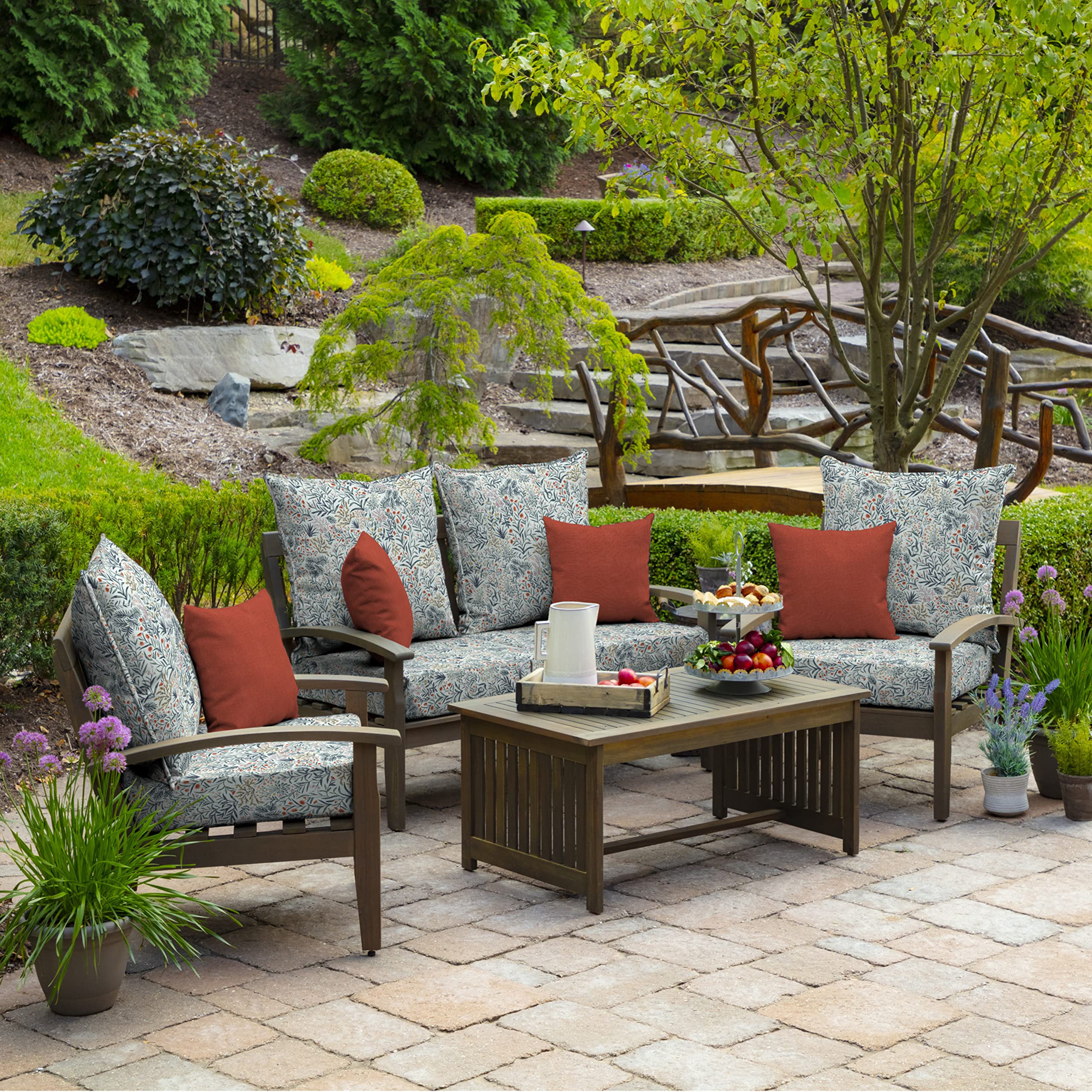Arden Selections dual tie system detail keeping cushions secure in wind