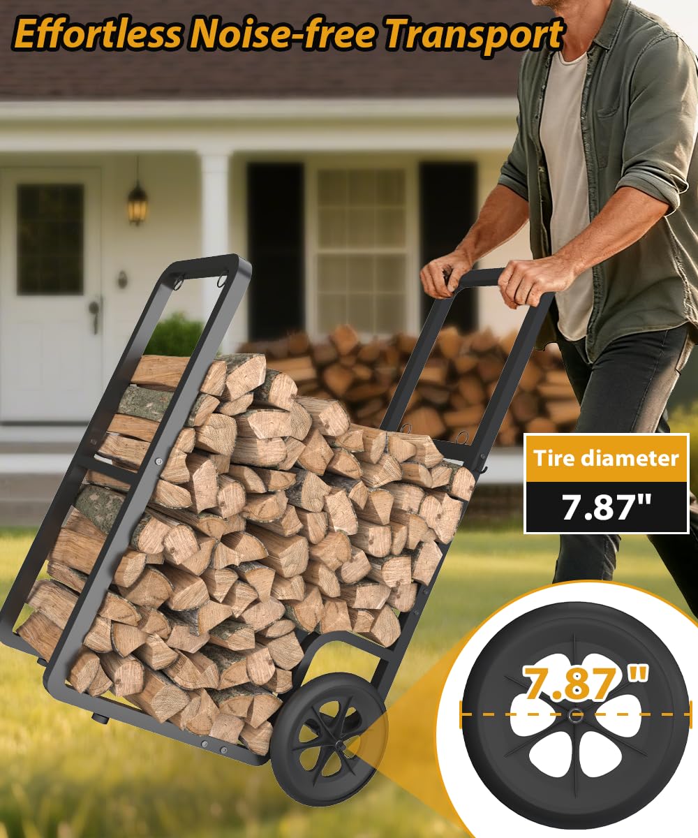 Ardier cart loaded with firewood showing reduced lifting and tidy transport