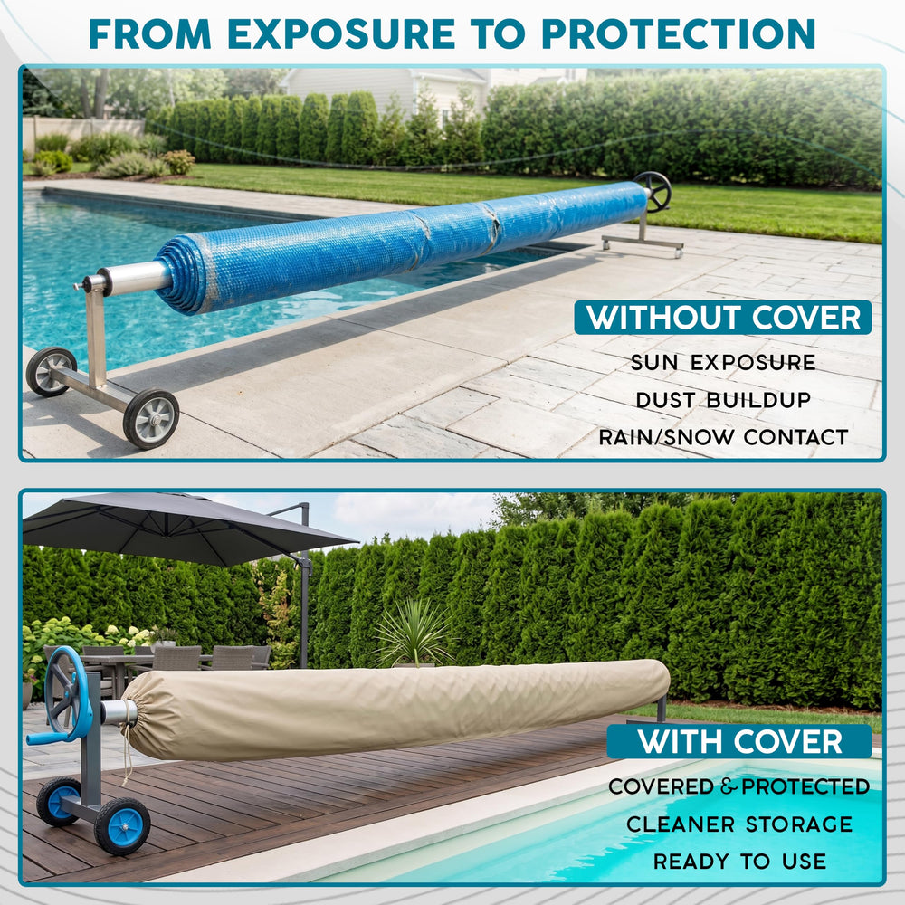 ARDILA VEELA beige cover in backyard lifestyle scene blending with outdoor surroundings
