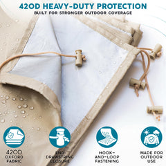 ARDILA VEELA close-up of 420D Oxford fabric texture protecting against UV and abrasion