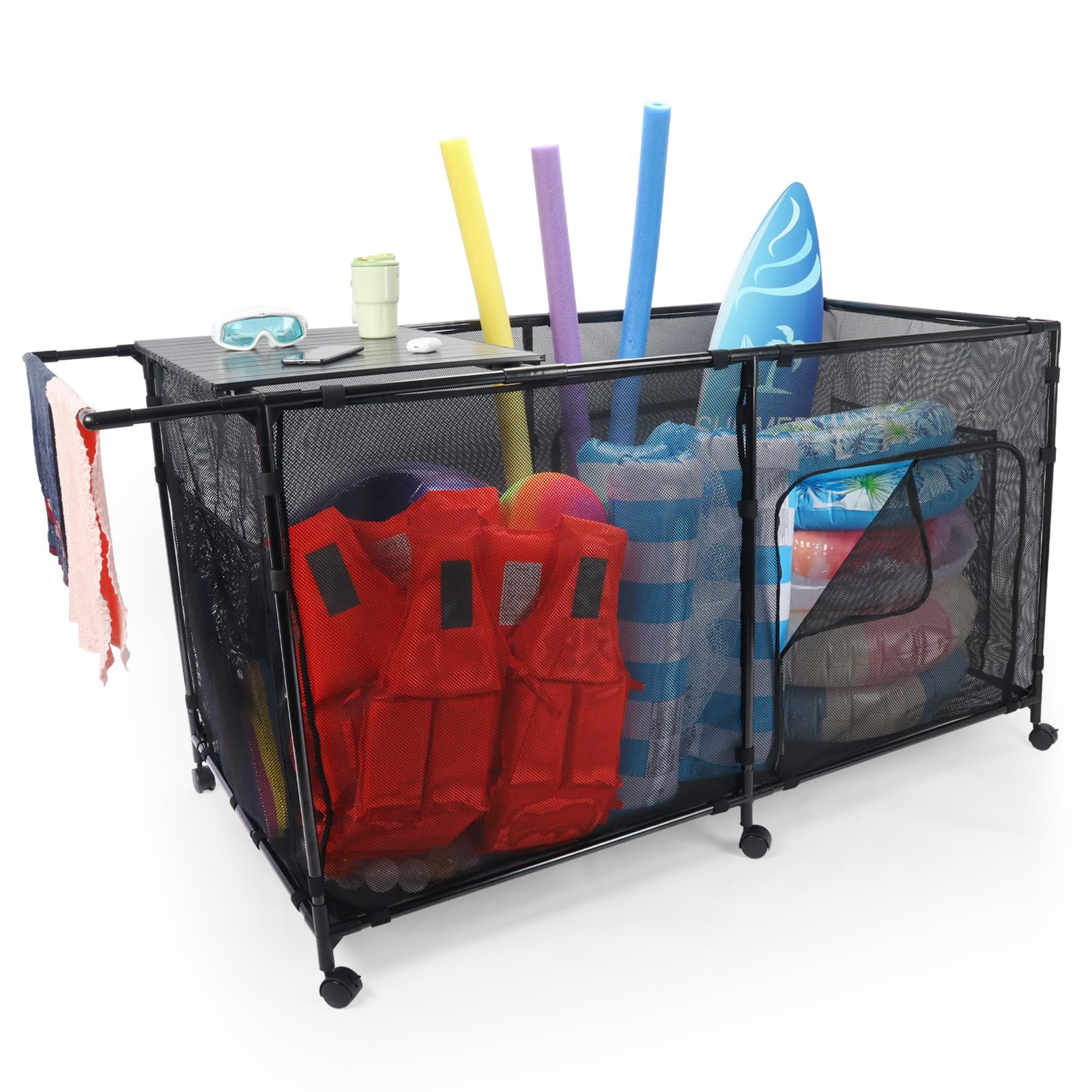 Arejonner front view showing organized floats and easy access benefit