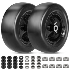Aremae front view of assembled flat-free wheel showing ready-to-install design and reliability
