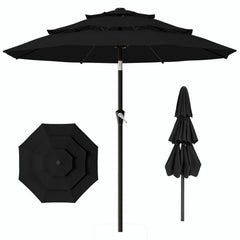 AreShark 9ft patio umbrella front view showing full shade coverage benefit