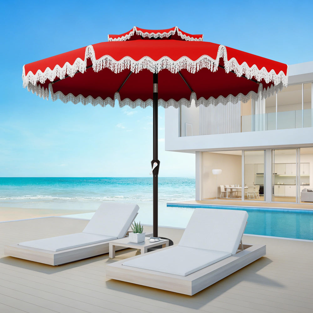 AreShark canopy closeup with tassel fringe highlighting fabric quality