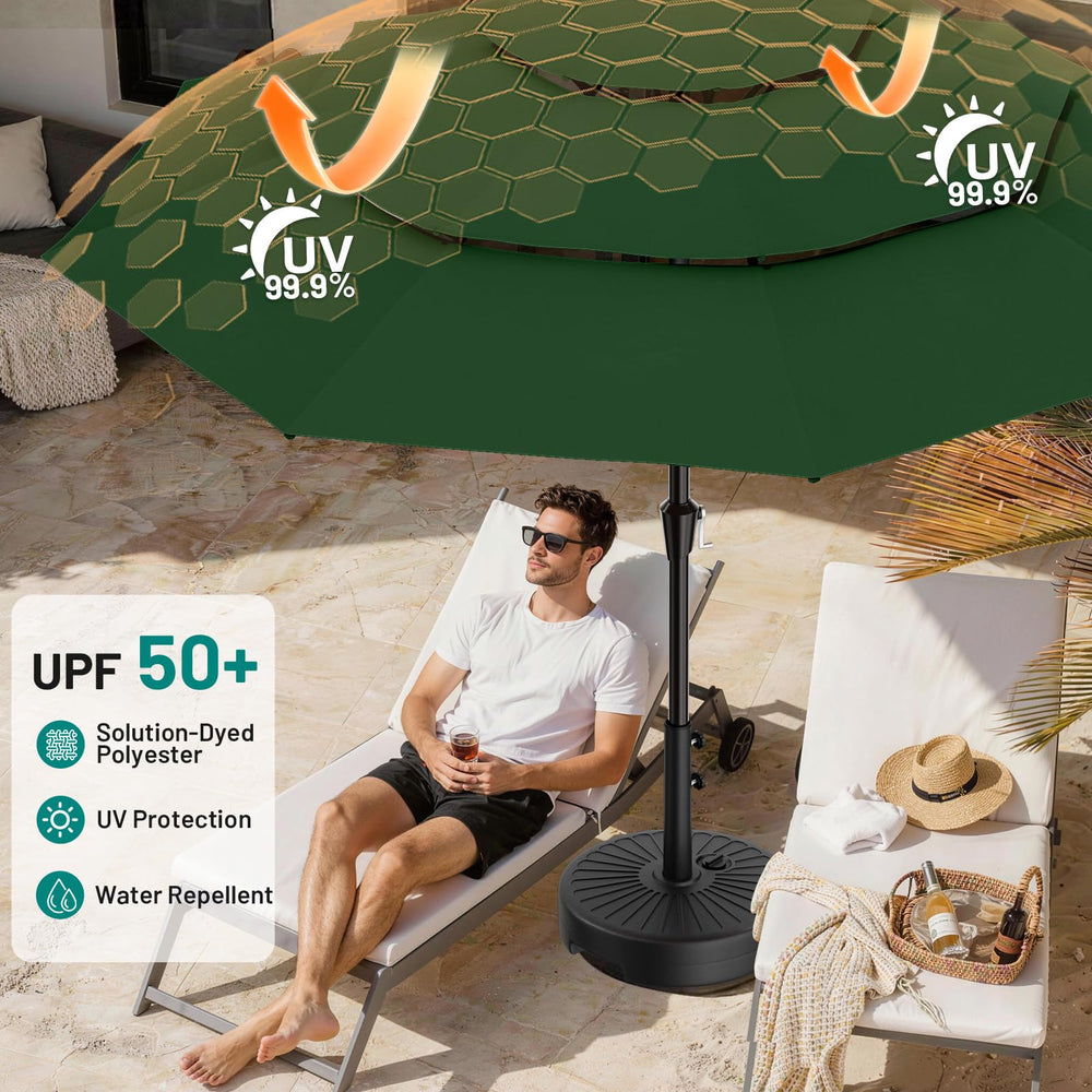AreShark sturdy powder-coated iron frame and eight ribs offering durable support