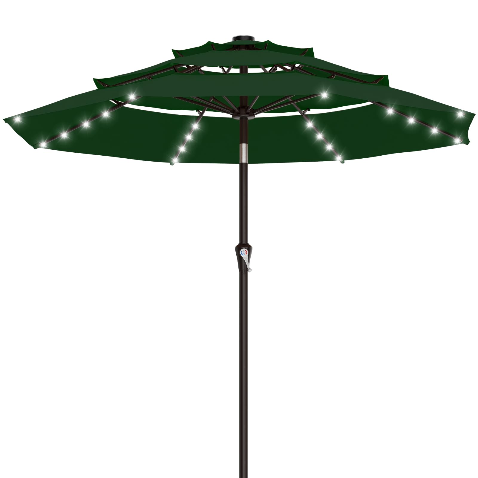 AreShark front view showing full dark green canopy and shaded area benefit